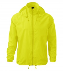 Windjacke mit Kapuze – fluoreszierende Farben GELB Windjacke mit Kapuze – fluoreszierende Farben GELB